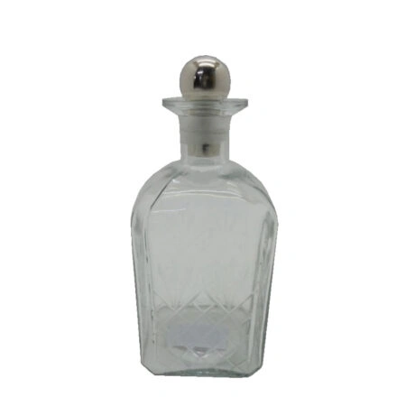 SHIRAN ΜΠΟΥΚΑΛΑ 10x10x26cm ΓΥΑΛΙ ΔΙΑΦΑΝΟ SILVER ΑΛΟΥΜΙΝΙΟ