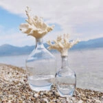 CORALLI ΜΠΟΥΚΑΛΑ ΜΕ ΚΑΠΑΚΙ 24x15x41 POLYRESIN ΔΙΑΦΑΝΟ ΜΠΕΖ ΓΥΑΛΙ