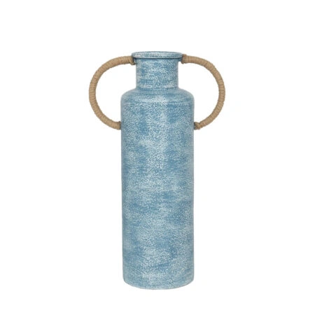 ATLANTIC ΒΑΖΟ 26x14x44 ΜΕΤΑΛΛΟ ΜΠΛΕ ΛΕΥΚΟ ΣΧΟΙΝΙ ΦΥΣΙΚΟ