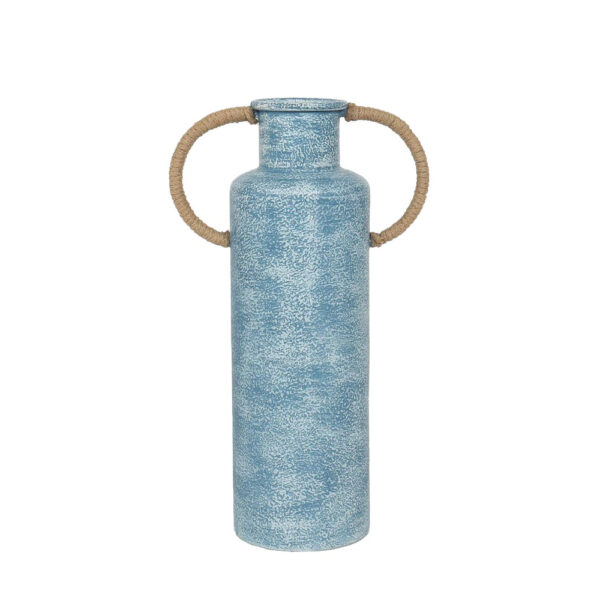 ATLANTIC ΒΑΖΟ 26x14x44 ΜΕΤΑΛΛΟ ΜΠΛΕ ΛΕΥΚΟ ΣΧΟΙΝΙ ΦΥΣΙΚΟ