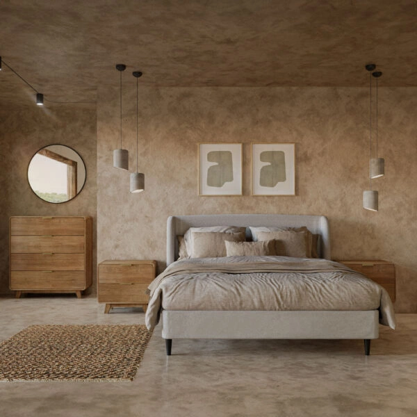 TEDDY ΚΡΕΒΑΤΙ (ΓΙΑ ΣΤΡΩΜΑ 160x200cm) ΓΚΡΙ ΑΝΟΙΧΤΟ 221x171.5x111cm