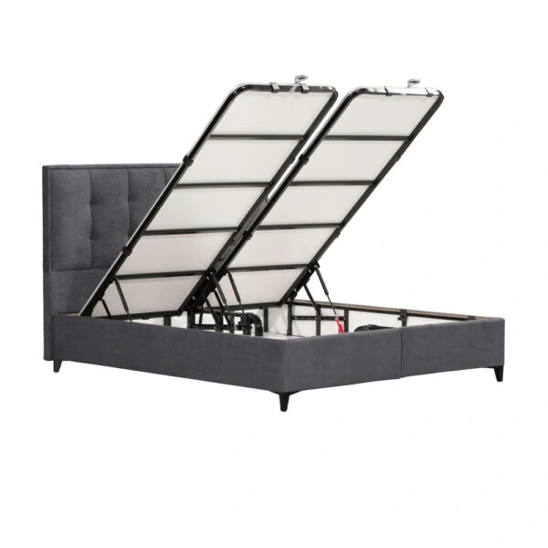 PIANO ΚΡΕΒΑΤΙ ΜΕ ΑΠΟΘΗΚ. ΧΩΡΟ (ΓΙΑ ΣΤΡΩΜΑ 160x200cm) ΓΚΡΙ 07-780 207x160xH115cm