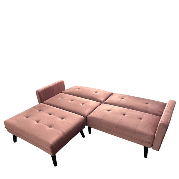 Καναπές Κρεβάτι Γωνιακός  ALFVIN Σάπιο Μήλο Ύφασμα 211x158x83cm