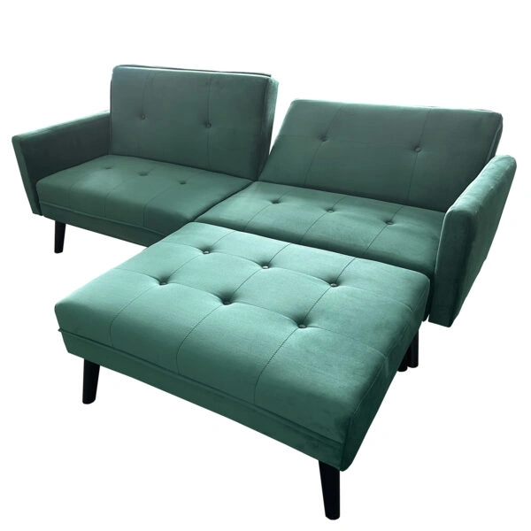 Καναπές Κρεβάτι Γωνιακός  ALFVIN Πράσινο Ύφασμα 211x158x83cm