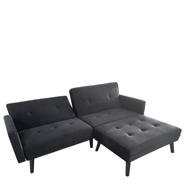 Καναπές Κρεβάτι Γωνιακός  ALFVIN Μαύρο Ύφασμα 211x158x83cm