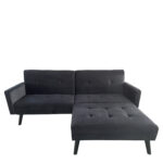 Καναπές Κρεβάτι Γωνιακός  ALFVIN Μαύρο Ύφασμα 211x158x83cm