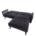 Καναπές Κρεβάτι Γωνιακός  ALFVIN Μαύρο Ύφασμα 211x158x83cm