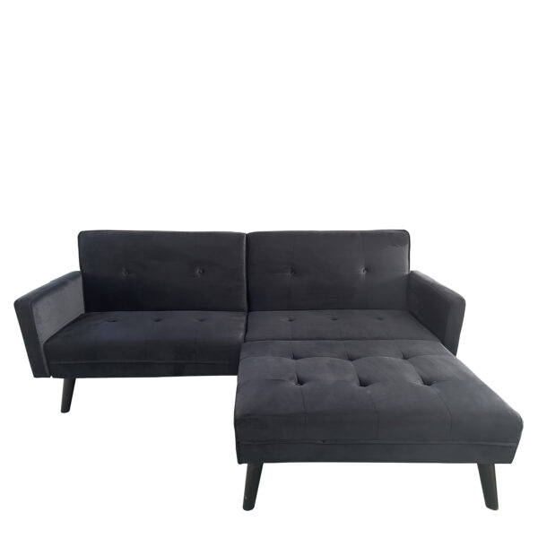 Καναπές Κρεβάτι Γωνιακός  ALFVIN Μαύρο Ύφασμα 211x158x83cm