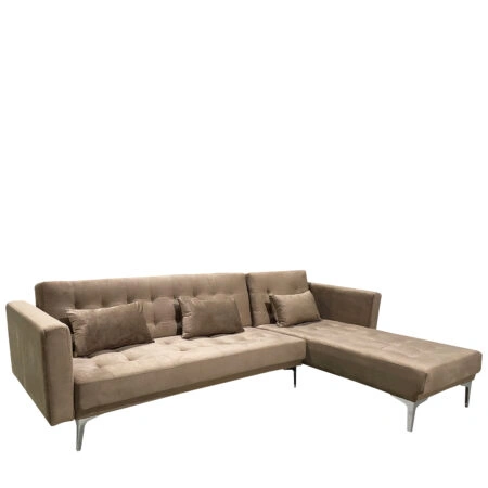 Καναπές Κρεβάτι Γωνιακός ARION Αναστρέψιμος Καφέ Ύφασμα 244x162x84cm