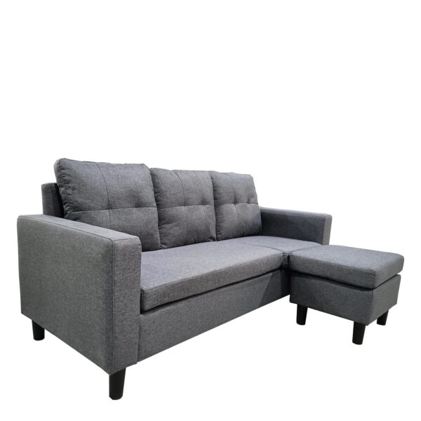 Καναπές Γωνιακός  GRETEL Αναστρέψιμος Γκρι Ύφασμα 182x160x70cm