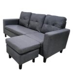 Καναπές Γωνιακός  GRETEL Αναστρέψιμος Γκρι Ύφασμα 182x160x70cm
