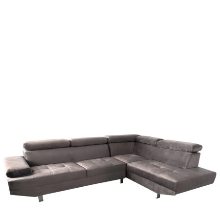 Καναπές Γωνιακός OZMA Γκρι Ύφασμα 254x160x70cm