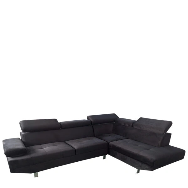 Καναπές Γωνιακός OZMA Μαύρο Ύφασμα 254x160x70cm