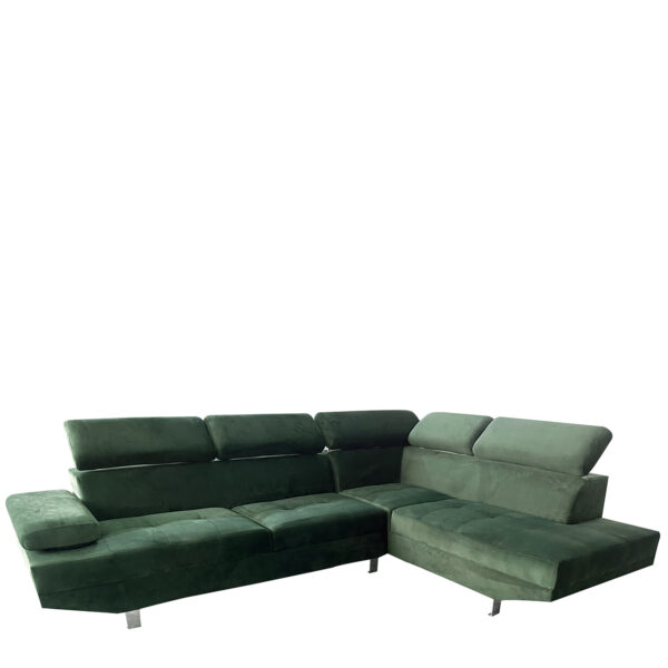 Καναπές Γωνιακός OZMA Πράσινο Ύφασμα 254x160x70cm