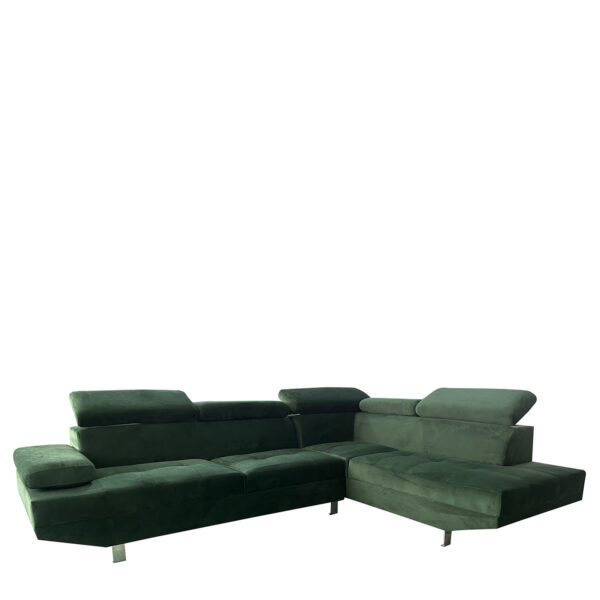 Καναπές Γωνιακός OZMA Πράσινο Ύφασμα 254x160x70cm