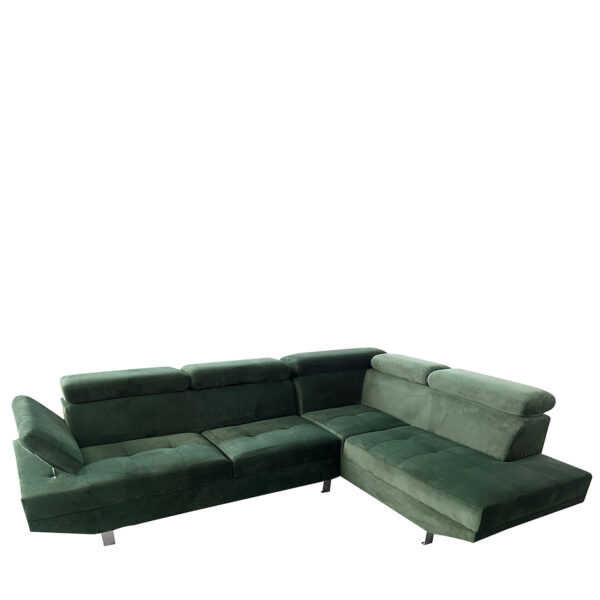 Καναπές Γωνιακός OZMA Πράσινο Ύφασμα 254x160x70cm