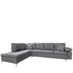 Καναπές Γωνιακός  GLINDA Αριστερή Γωνία Γκρι Ύφασμα 282x197x90cm
