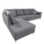 Καναπές Γωνιακός  GLINDA Αριστερή Γωνία Γκρι Ύφασμα 282x197x90cm