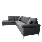 Καναπές Γωνιακός  GLINDA Αριστερή Γωνία Γκρι Ύφασμα 282x197x90cm