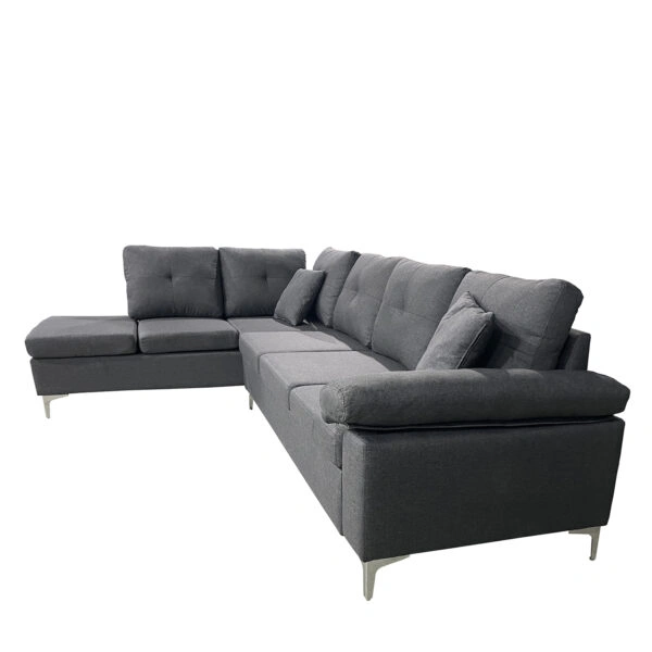Καναπές Γωνιακός  GLINDA Αριστερή Γωνία Γκρι Ύφασμα 282x197x90cm