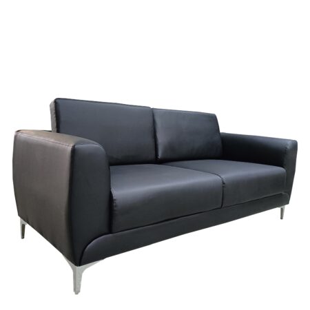 Καναπές Τριθέσιος  ELFRIC Μαύρο PU 190x81x81cm