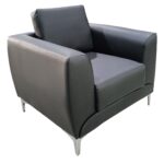 Πολυθρόνα  ELFRIC Μαύρο PU 89x81x81cm