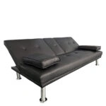 Καναπές Κρεβάτι Τριθέσιος  ALFRED Μαύρο PU 164x76.5x79cm