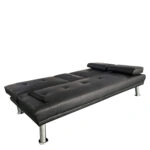 Καναπές Κρεβάτι Τριθέσιος  ALFRED Μαύρο PU 164x76.5x79cm