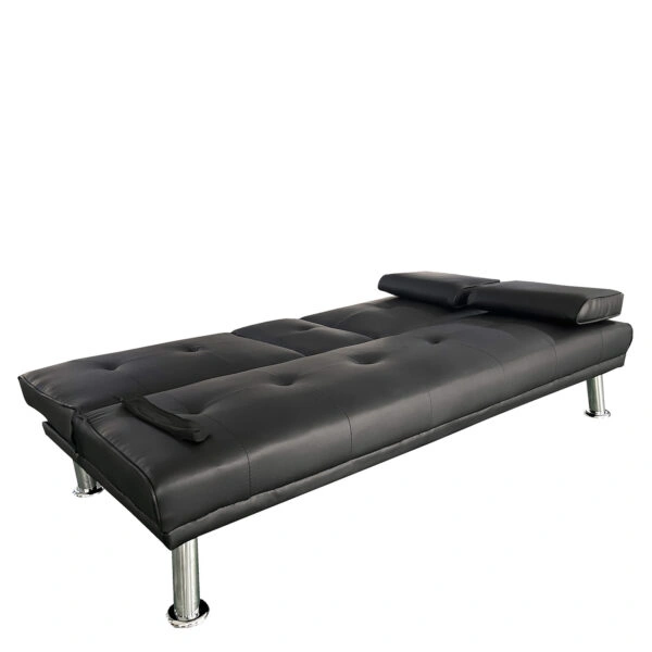 Καναπές Κρεβάτι Τριθέσιος  ALFRED Μαύρο PU 164x76.5x79cm
