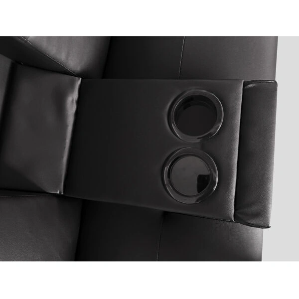 Καναπές Κρεβάτι Τριθέσιος  ALFRED Μαύρο PU 164x76.5x79cm