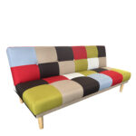 Καναπές Κρεβάτι Τριθέσιος SELKIE Πολύχρωμο Ύφασμα 180x80x75cm