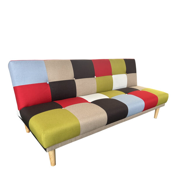 Καναπές Κρεβάτι Τριθέσιος SELKIE Πολύχρωμο Ύφασμα 180x80x75cm