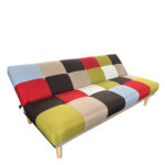 Καναπές Κρεβάτι Τριθέσιος SELKIE Πολύχρωμο Ύφασμα 180x80x75cm