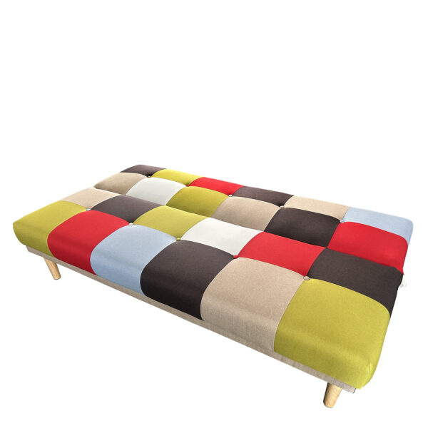 Καναπές Κρεβάτι Τριθέσιος SELKIE Πολύχρωμο Ύφασμα 180x80x75cm