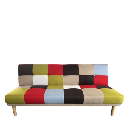 Καναπές Κρεβάτι Τριθέσιος SELKIE Πολύχρωμο Ύφασμα 180x80x75cm
