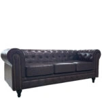 Καναπές Τριθέσιος  AVERY Σκούρο Καφέ PU 208x90x73cm