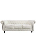 Καναπές Τριθέσιος  AVERY Λευκό PU 208x90x73cm