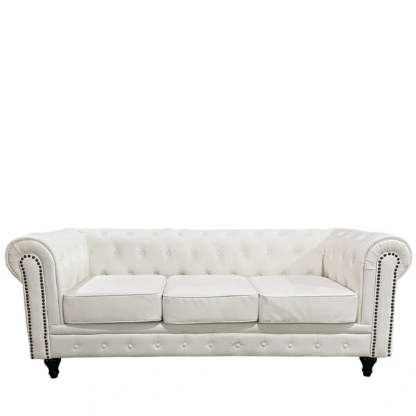 Καναπές Τριθέσιος  AVERY Λευκό PU 208x90x73cm