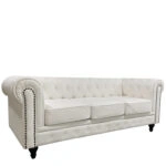 Καναπές Τριθέσιος  AVERY Λευκό PU 208x90x73cm
