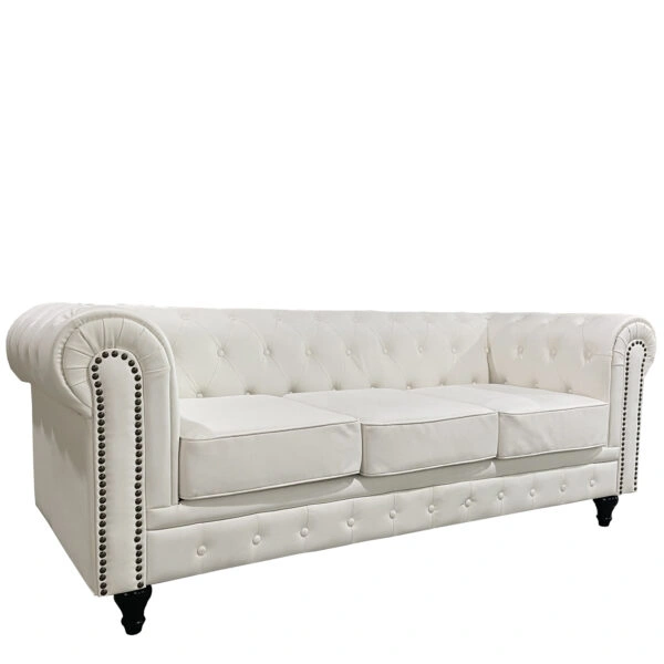 Καναπές Τριθέσιος  AVERY Λευκό PU 208x90x73cm