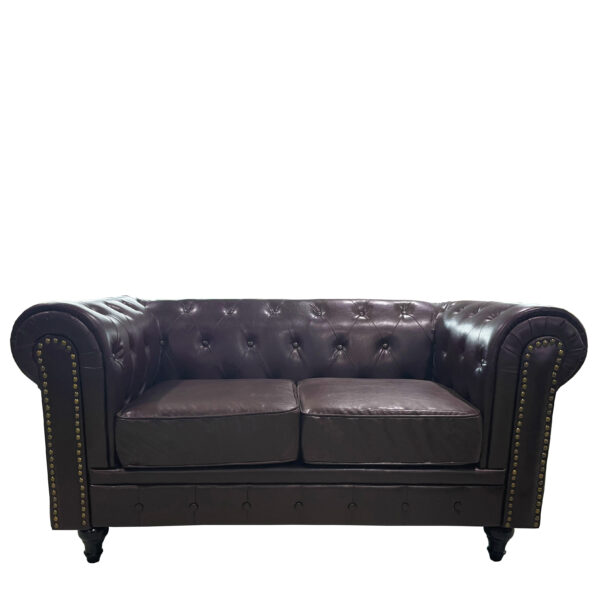 Καναπές Διθέσιος AVERY Σκούρο Καφέ PU 155x90x73cm