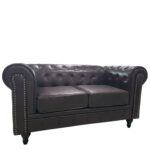 Καναπές Διθέσιος AVERY Σκούρο Καφέ PU 155x90x73cm