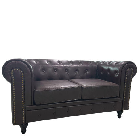 Καναπές Διθέσιος AVERY Σκούρο Καφέ PU 155x90x73cm