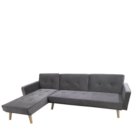 Καναπές Κρεβάτι Γωνιακός  EMILIA Γκρι Ύφασμα 267x153x85cm