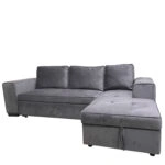 Καναπές Κρεβάτι Γωνιακός  PREMIERE Δεξιά Γωνία Γκρι Ύφασμα 271x163x80cm