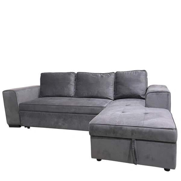 Καναπές Κρεβάτι Γωνιακός  PREMIERE Δεξιά Γωνία Γκρι Ύφασμα 271x163x80cm