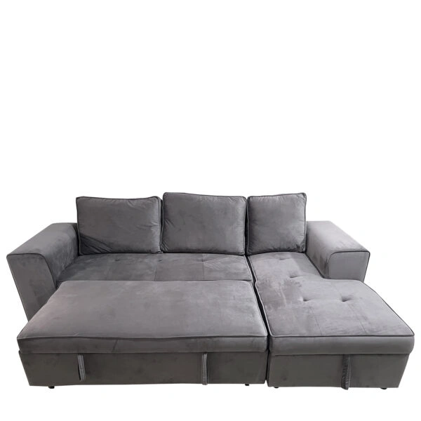 Καναπές Κρεβάτι Γωνιακός  PREMIERE Δεξιά Γωνία Γκρι Ύφασμα 271x163x80cm