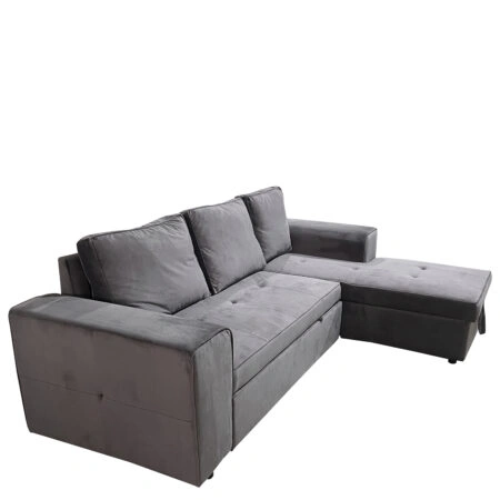 Καναπές Κρεβάτι Γωνιακός PREMIERE Δεξιά Γωνία Γκρι Ύφασμα 271x163x80cm