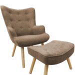 Πολυθρόνα AMARANTHUS Με Υποπόδιο Καφέ/Γκρι 98x70x77cm