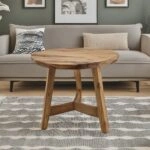 Artekko Munggur Ξύλινο Τραπέζι Σαλονιού σε Φυσική Απόχρωση (Φ60x55)cm